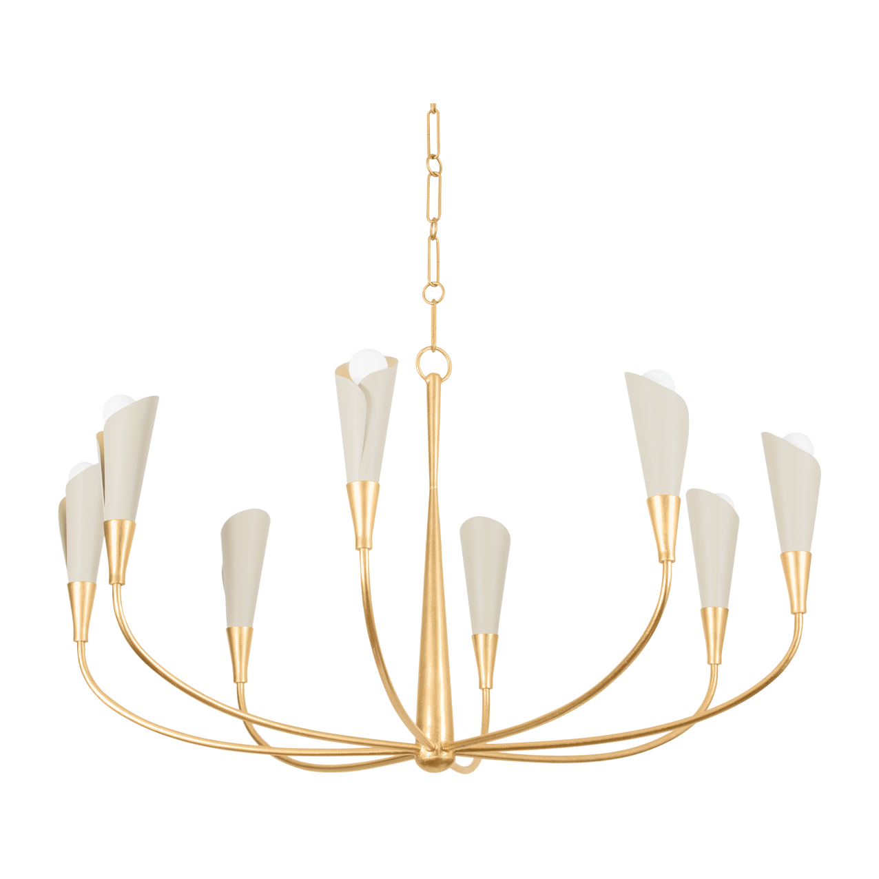 Hudson Valley Lighting Montrose 8 Light 44 inch Vintage Gold Leaf/Soft Sand Chandelier Ceiling Light