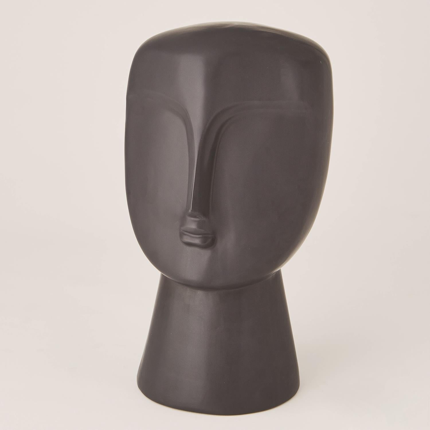 Global Views Matte Black Modernist Bust