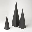 Global Views Matte Black Pyramid Objet Set of 3