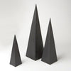 Global Views Matte Black Pyramid Objet Set of 3