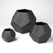 Global Views Matte Black Faceted Vase