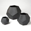 Global Views Matte Black Faceted Vase