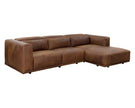 Sunpan Beau Sofa Chaise - Raf - Lucia Tobacco Leather