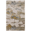 Feizy Aura 3737F Modern Watercolor Rug in Gray/Ivory/Gold