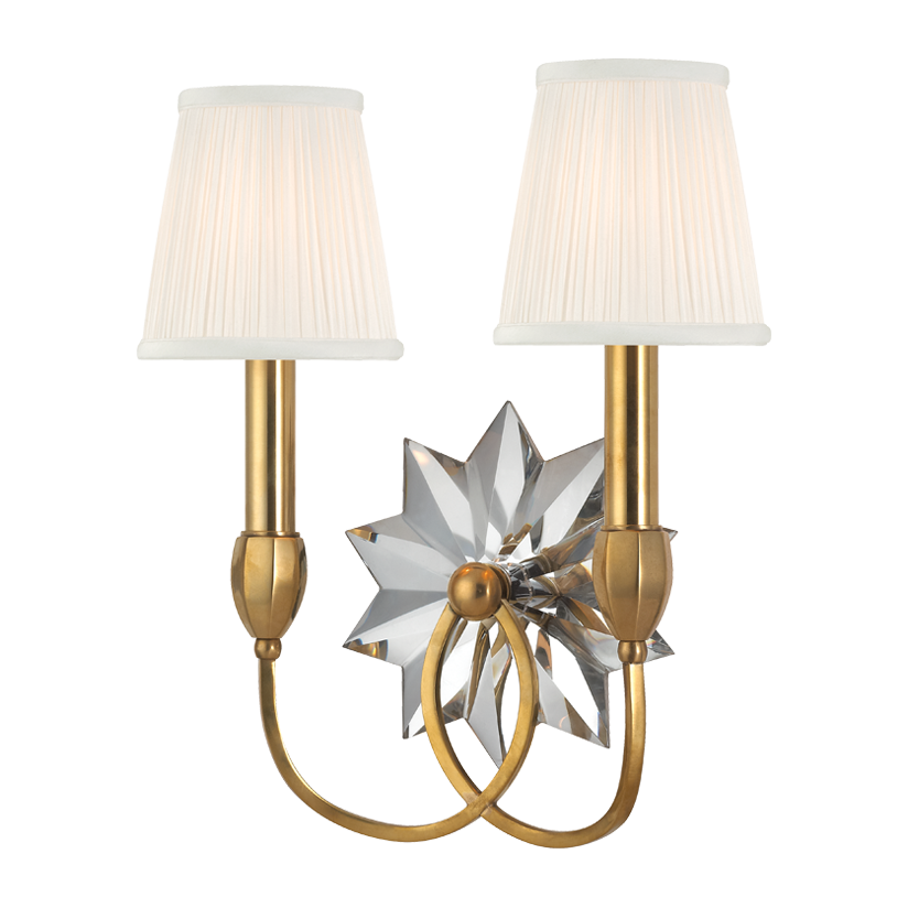 Hudson Valley Lighting Barton 2 Light 13.5 inch Aged Brass Wall Sconce Wall Light