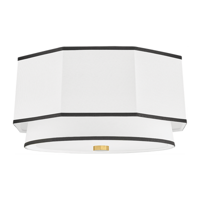 Hudson Valley Lighting Riverdale 2 Light 17.75 inch Aged Brass Flush Mount Ceiling Light
