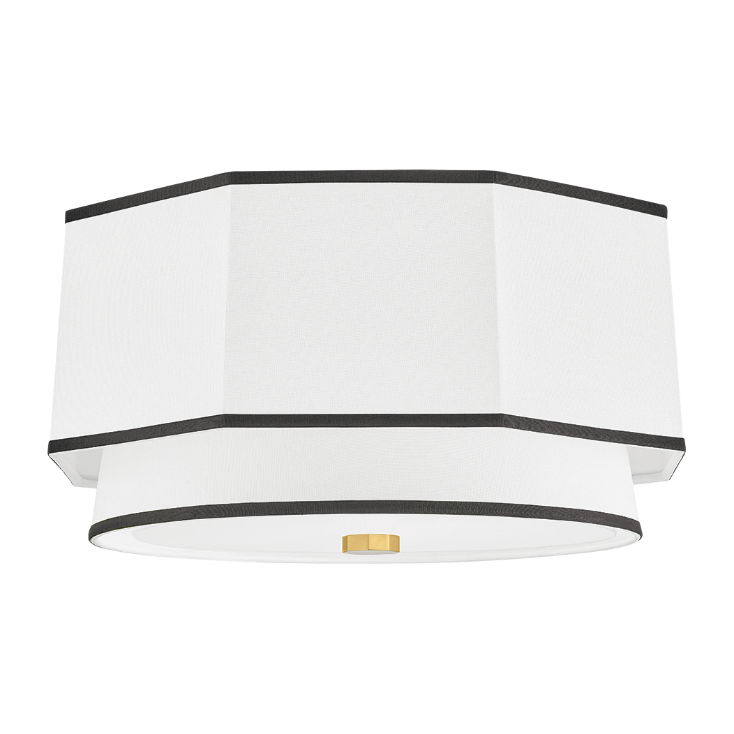 Hudson Valley Lighting Riverdale 2 Light 17.75 inch Aged Brass Flush Mount Ceiling Light