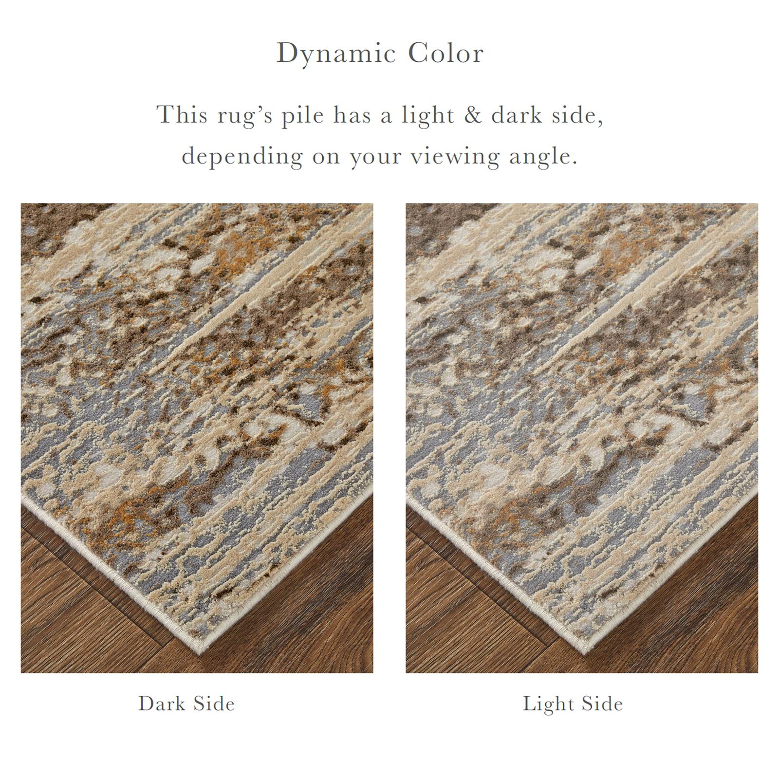 Feizy Parker 3705F Transitional Abstract Rug in Tan/Ivory/Brown