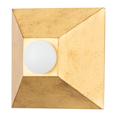 Corbett Max 1 Light Vintage Gold Leaf Wall Sconce Wall Light Clearance