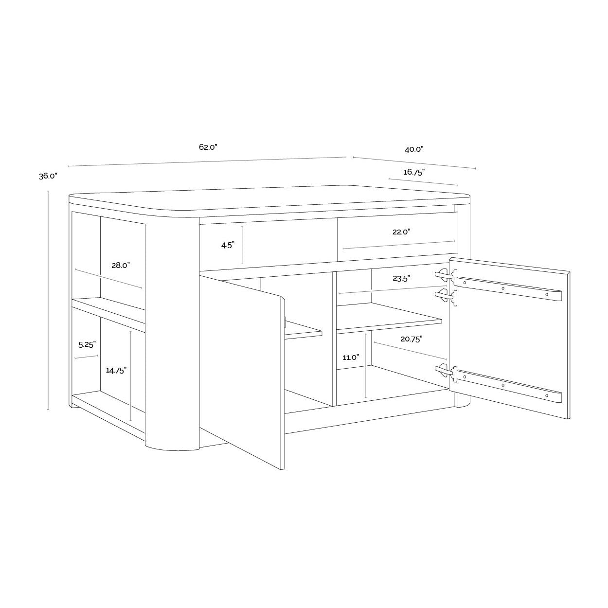 Sunpan Romilly White Marble Kitchen Island