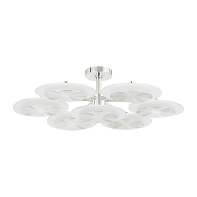 Corbett Topaz 7 Light Polished Nickel Semi Flush Ceiling Light Clearance