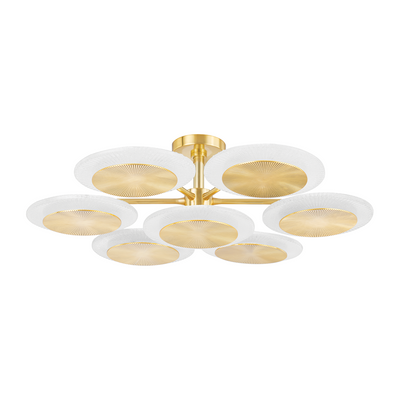 Corbett Topaz 7 Light Vintage Polished Brass Semi Flush Ceiling Light