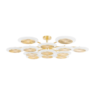 Corbett Topaz 13 Light Vintage Polished Brass Semi Flush Ceiling Light