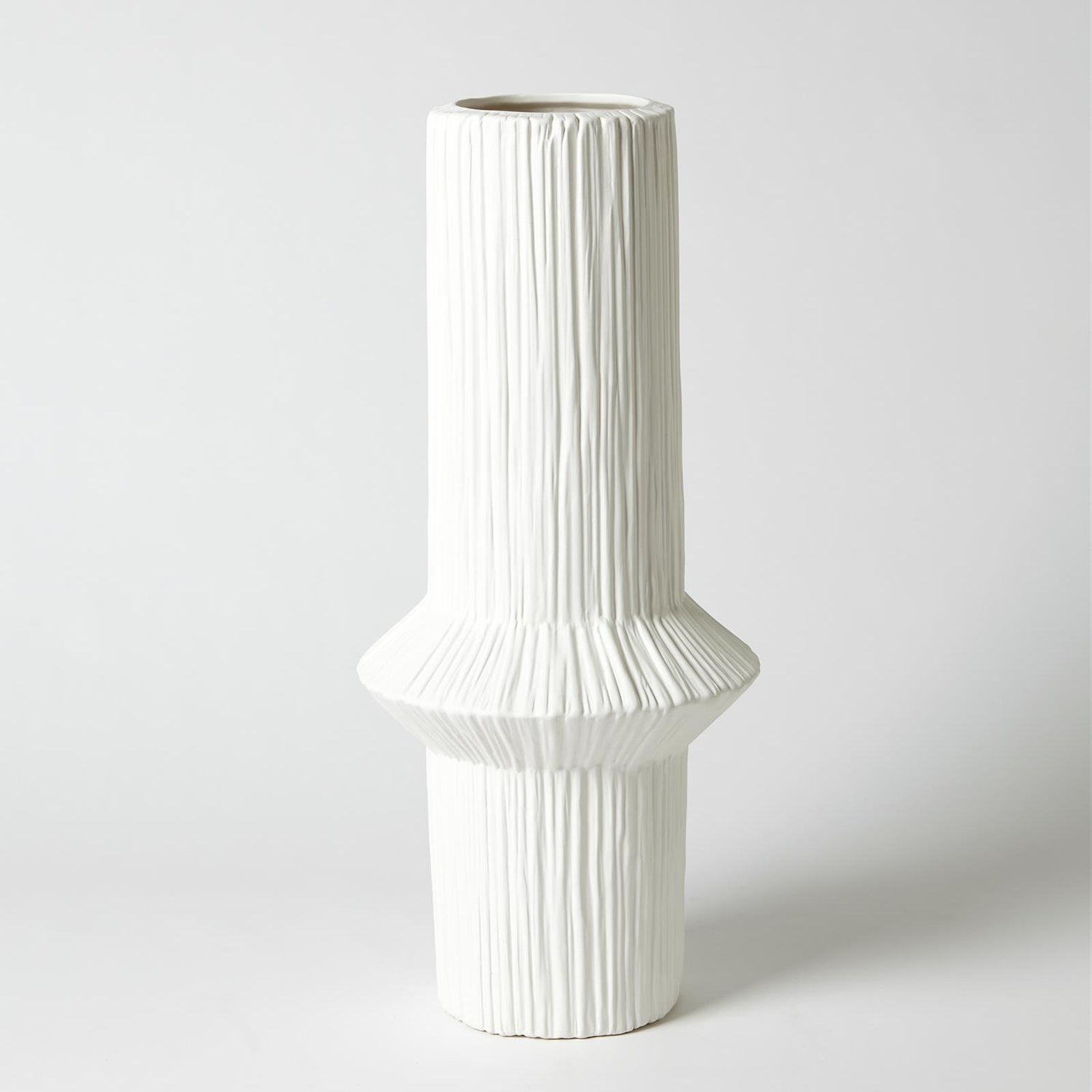 Global Views Matte White Ascending Ring Vase