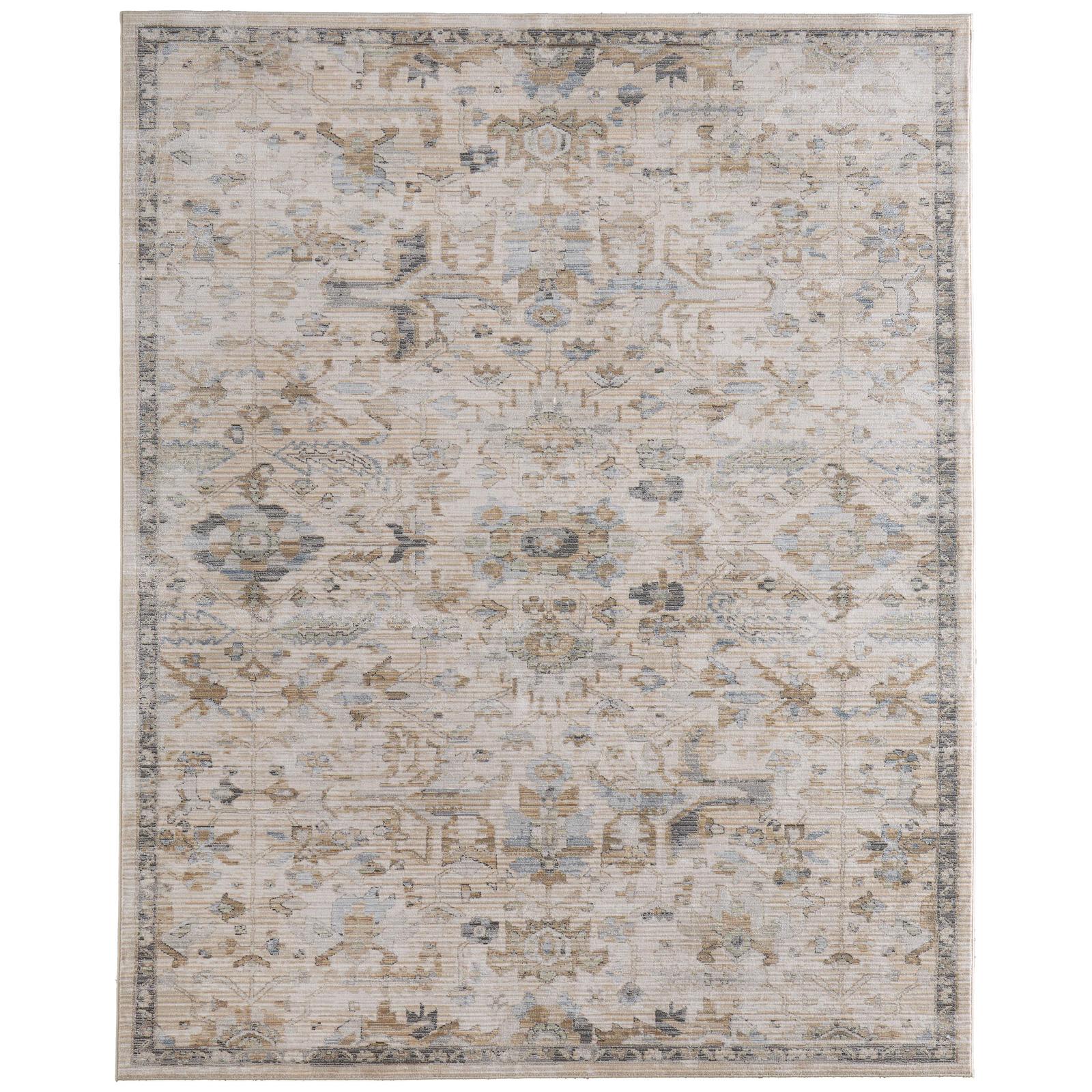 Feizy Augustine 39TYF Traditional Floral & Botanical, Ivory/Tan/Blue, Rug