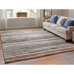 Feizy Gilmore 39MQF Modern Stripes in Ivory/Orange/Gray