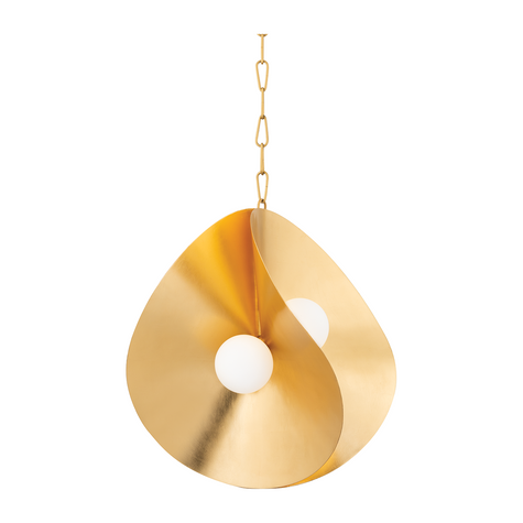 Corbett Peony 4 Light 23.5 inch Gold Leaf Pendant Ceiling Light