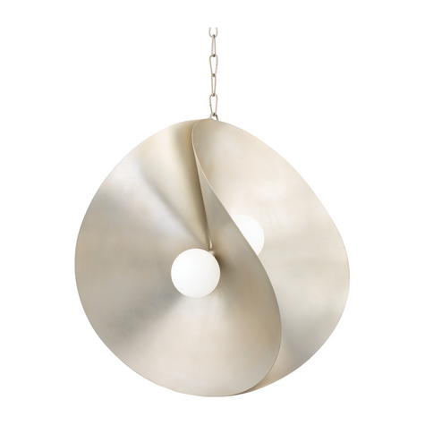 Corbett Peony 4 Light 30 inch Warm Silver Leaf Pendant Ceiling Light