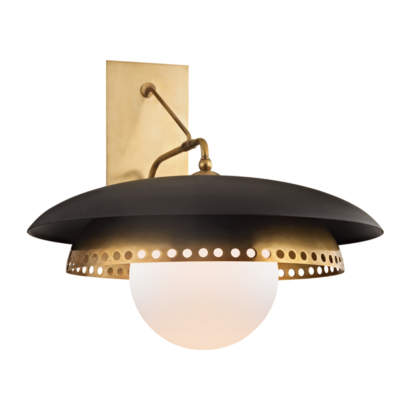 Hudson Valley Lighting Herkimer 1 Light 17.5 inch Aged Brass Wall Sconce Wall Light