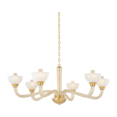 Hudson Valley Lighting St. Lawrence 6 Light 48.5 inch Aged Brass Chandelier Ceiling Light