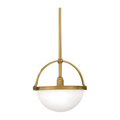 Hudson Valley Lighting Stratford 1 Light 14.25 inch Aged Brass Pendant Ceiling Light