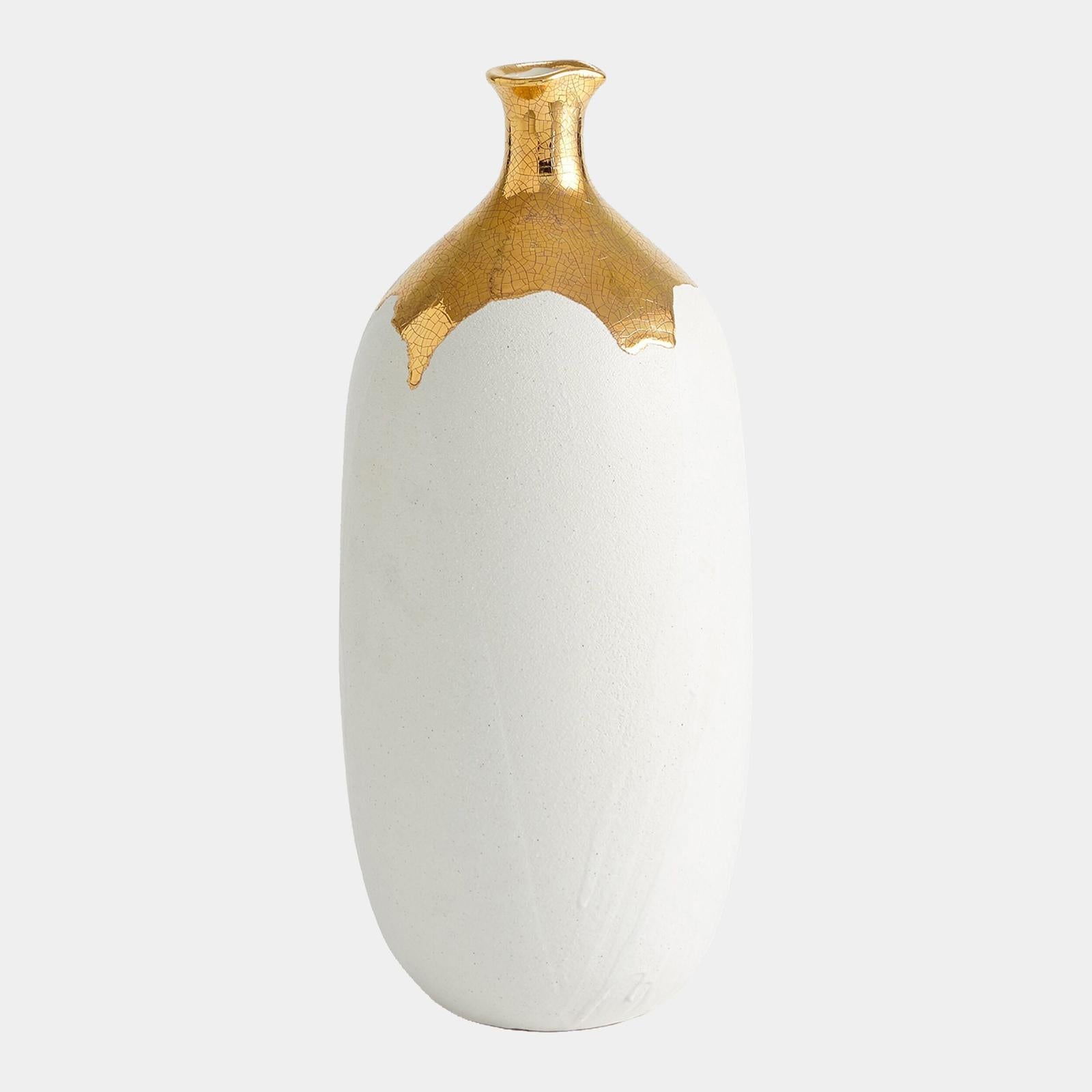 Global Views Dipped Golden Crackle Vase