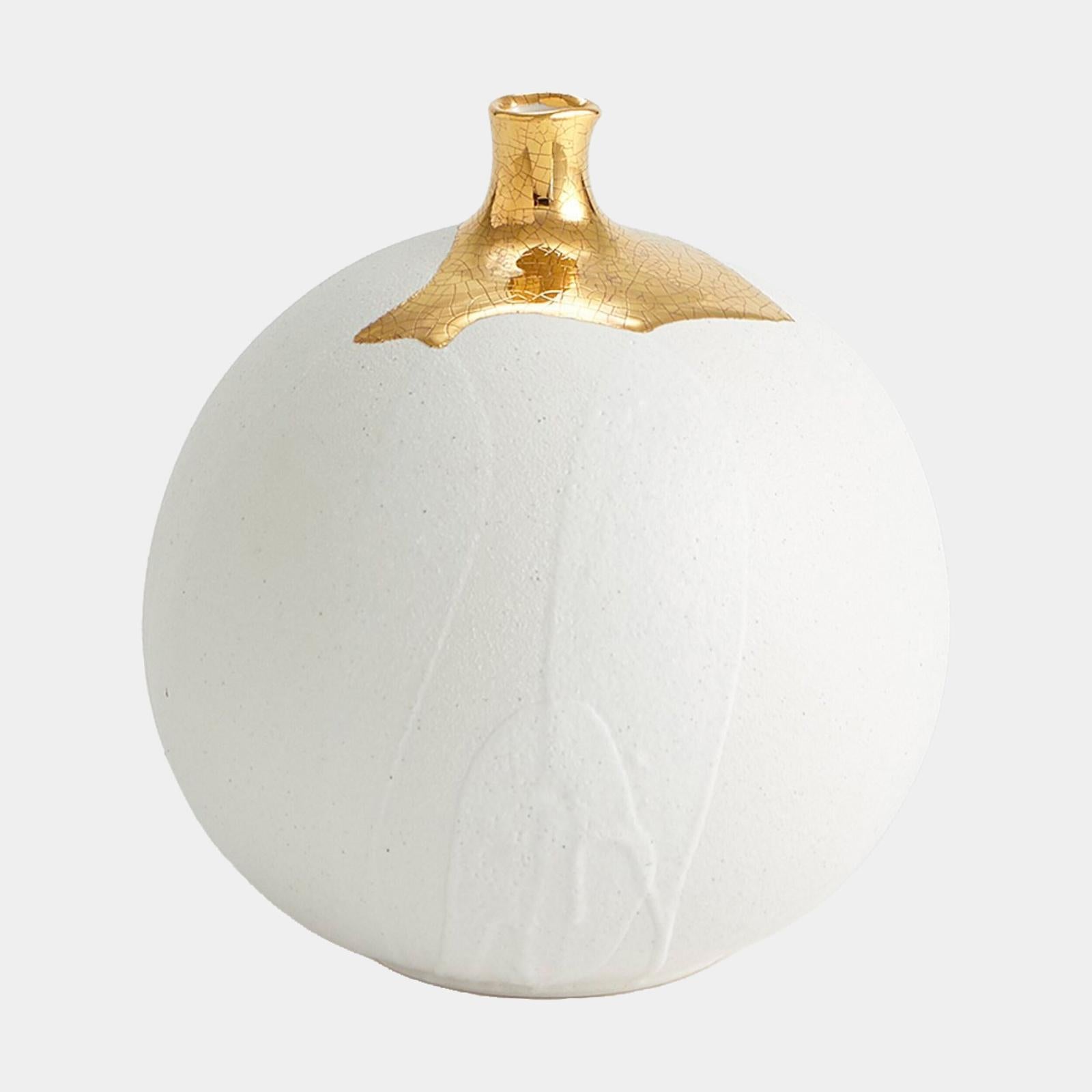 Global Views Dipped Golden Crackle Vase