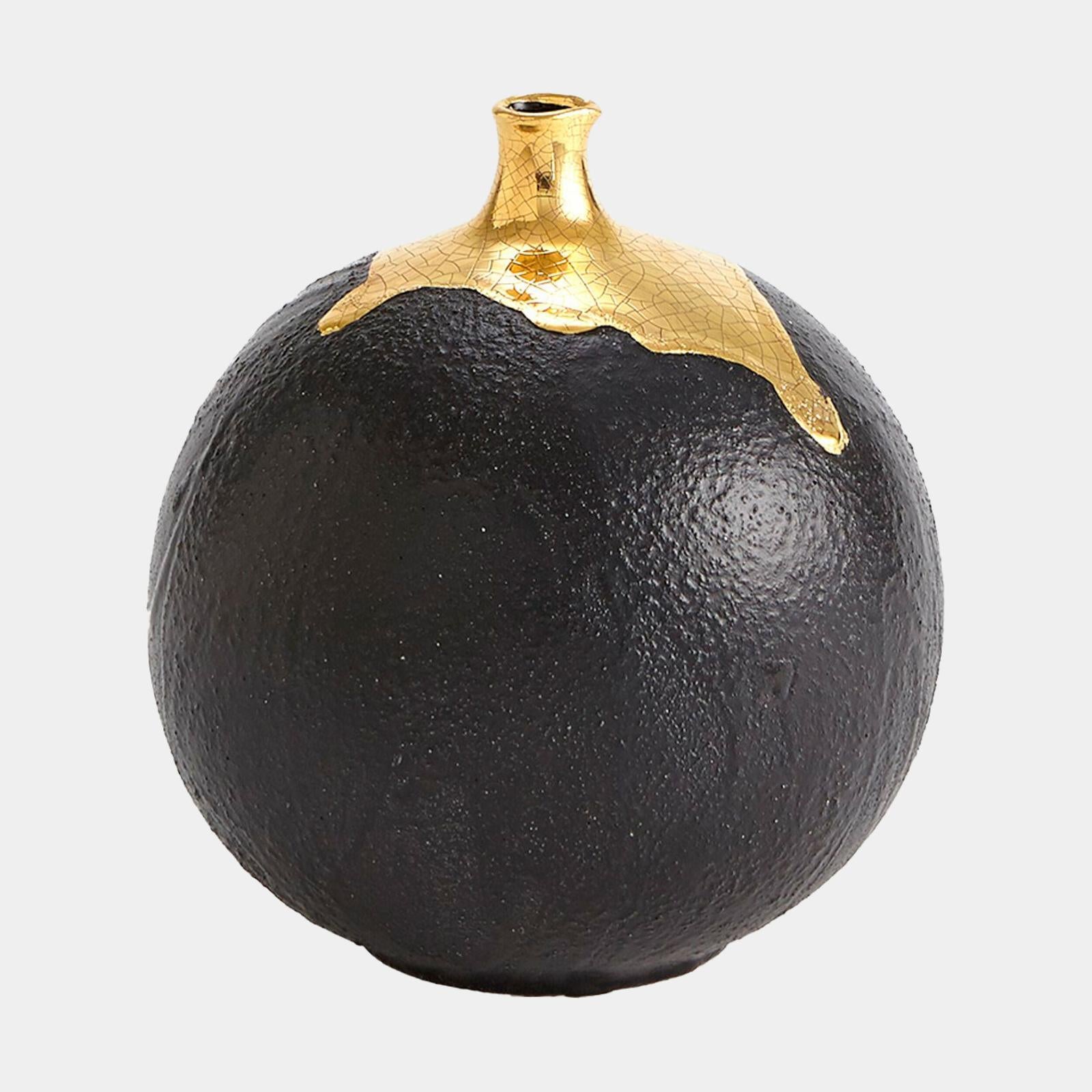 Global Views Dipped Golden Crackle Vase