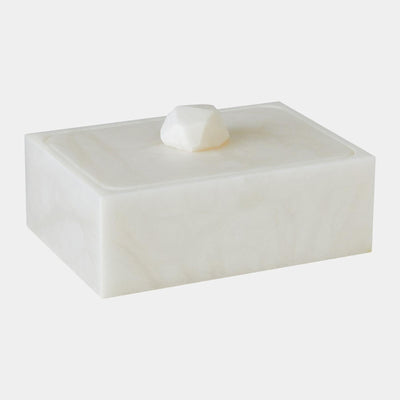Global Views Isla Facet Knob Alabaster Box