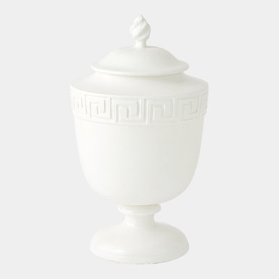 Global Views White Villa Greek Key Urn