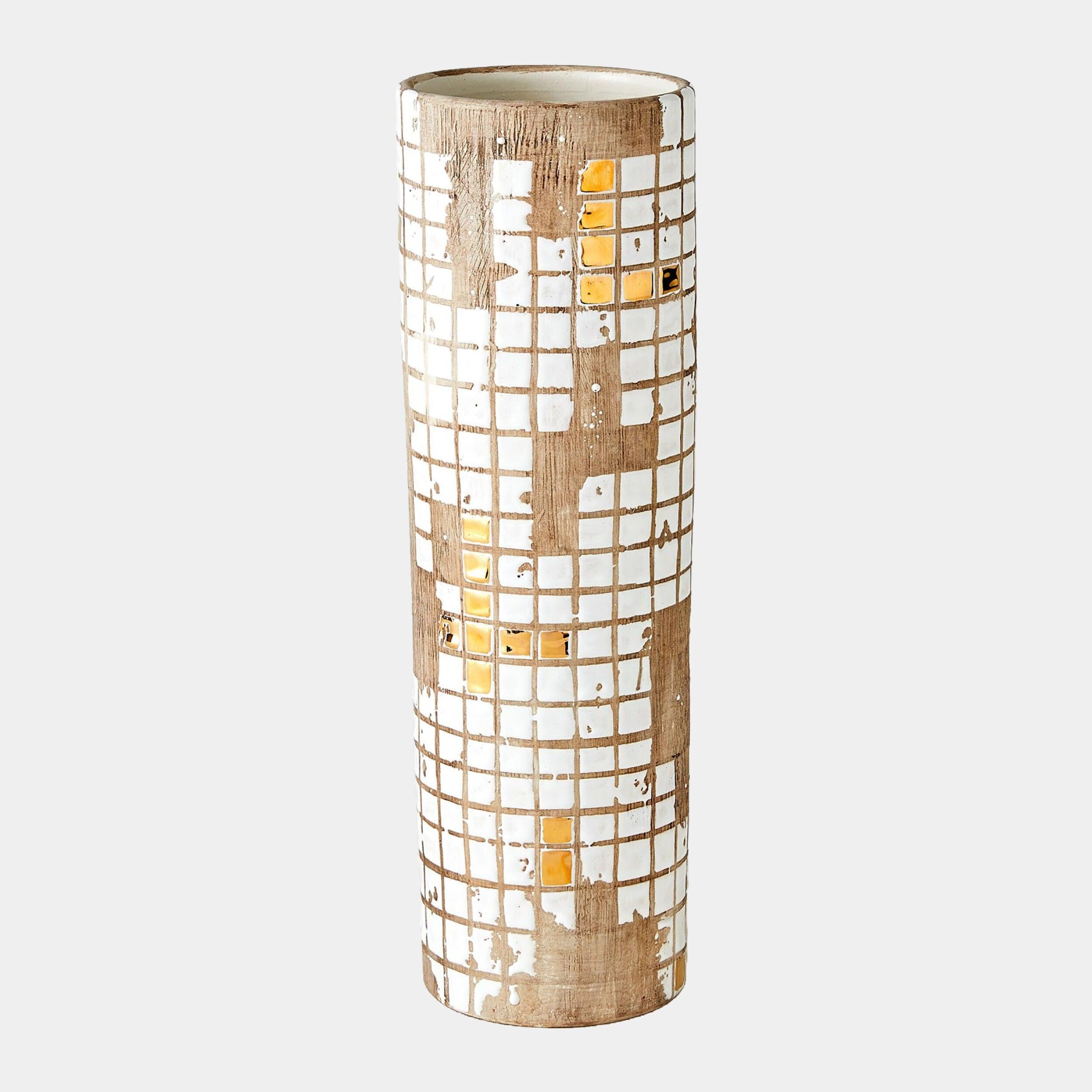 Global Views Racked Golden Mosaic Vase Clearance