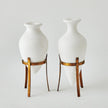 Global Views Alabastron White Vase with Stand