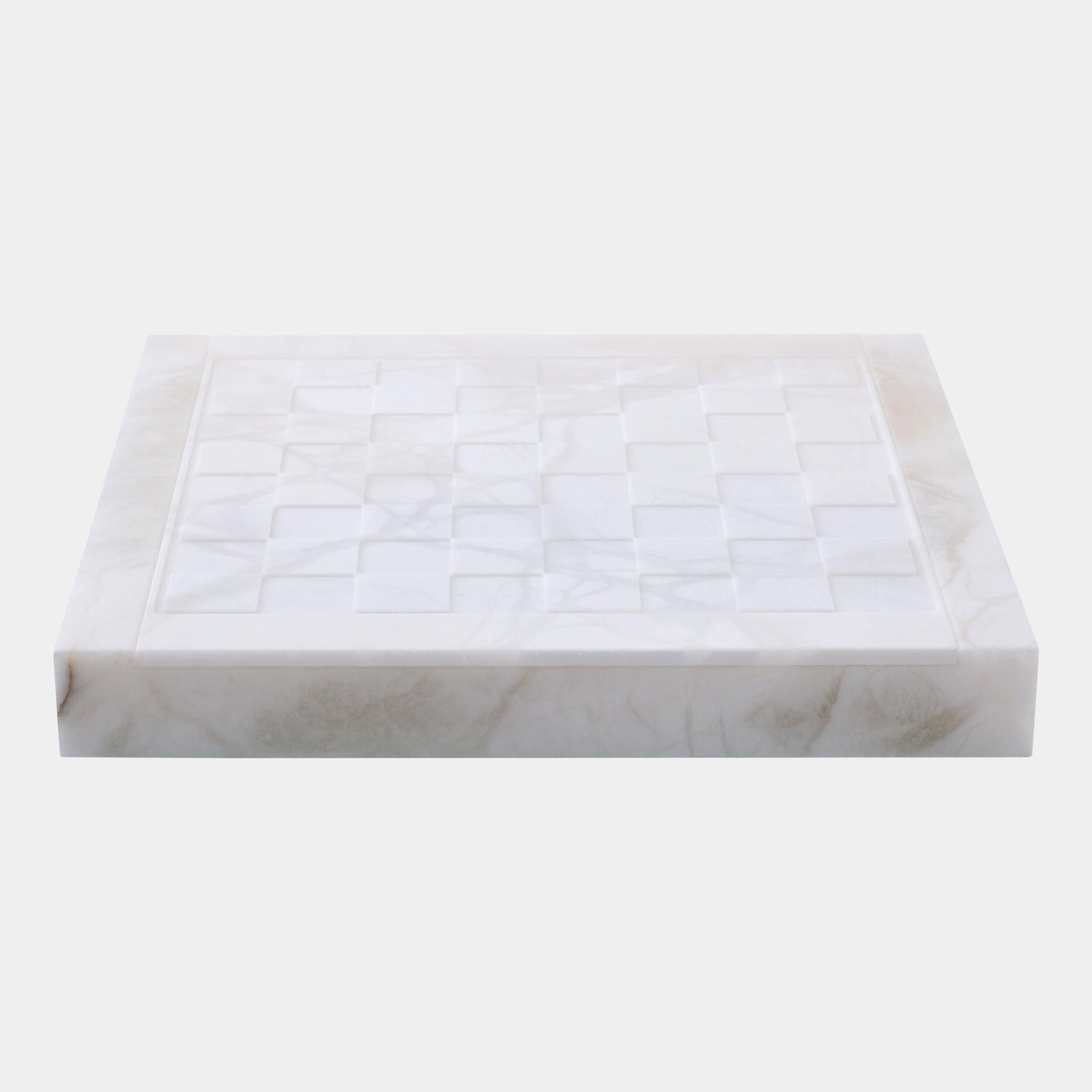 Global Views Augustus Alabaster Chess Checkers Set