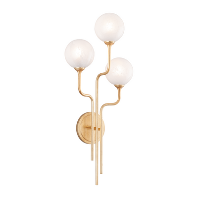 Corbett Onyx 3 Light Vintage Gold Leaf Wall Sconce Wall Light Clearance