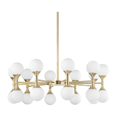Hudson Valley Lighting Astoria 20 Light 36 inch Aged Brass Chandelier Ceiling Light