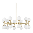 Hudson Valley Lighting Astoria 20 Light 36 inch Aged Brass Chandelier Ceiling Light