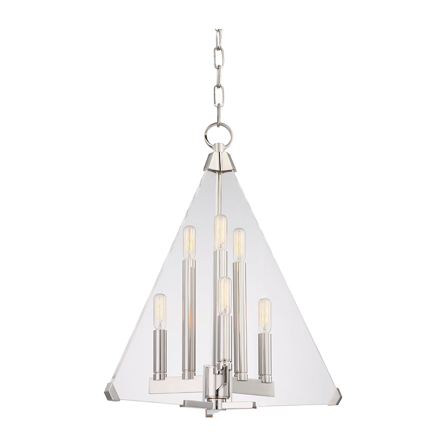 Hudson Valley Lighting Triad 6 Light 18 inch Polished Nickel Lantern Ceiling Light Clearance