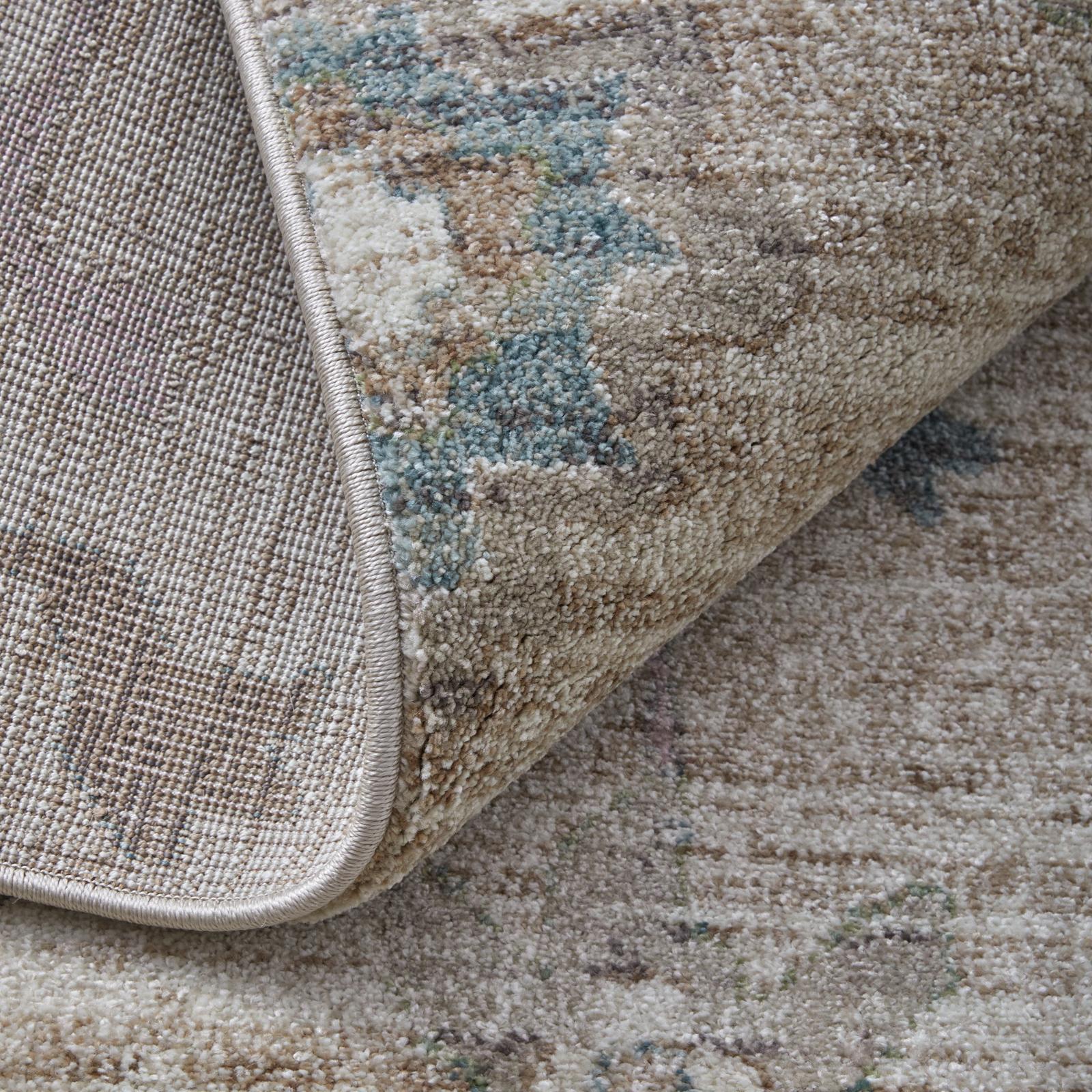 Feizy Dartmouth 39QKF Transitional Abstract Rug in Tan/Brown/Blue