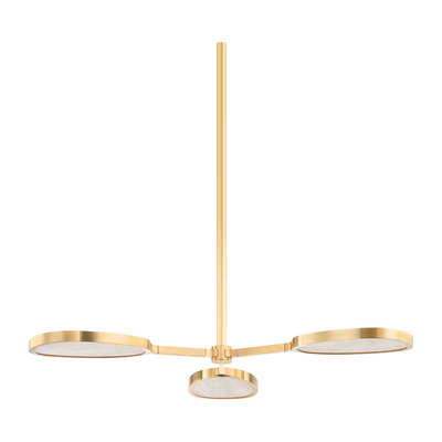 Corbett Patras 3 Light Vintage Brass Semi Flush Ceiling Light