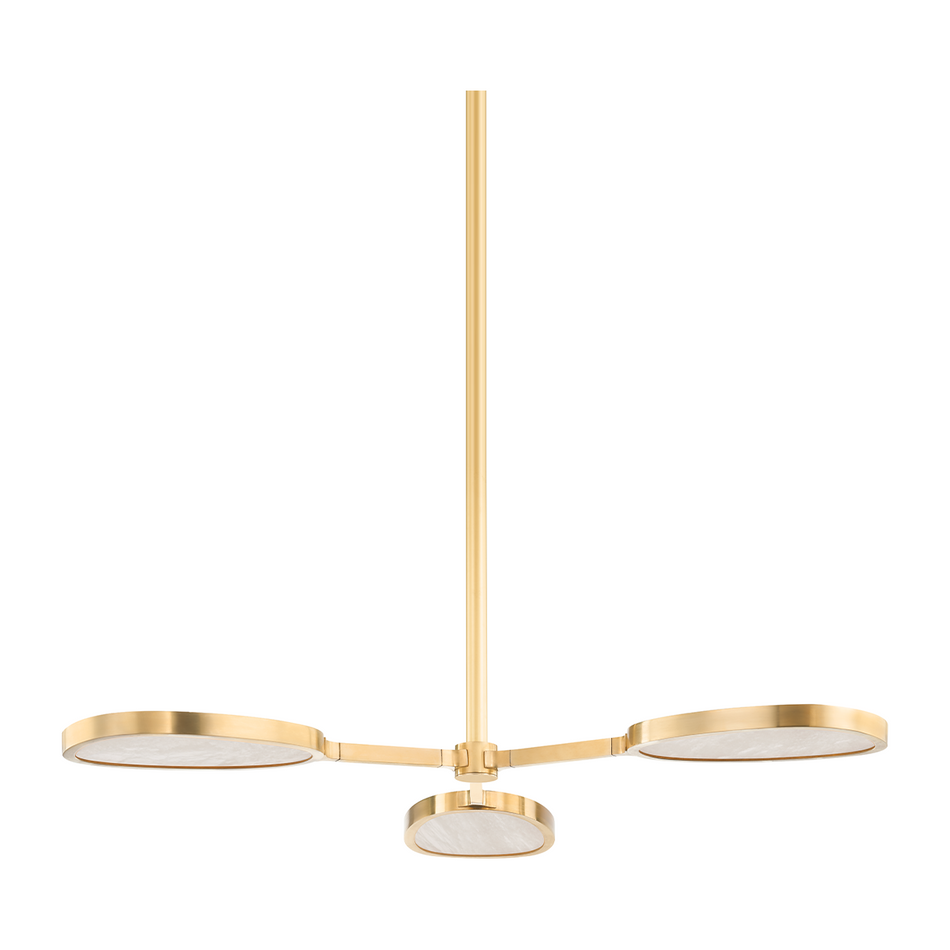 Corbett Patras 3 Light Vintage Brass Semi Flush Ceiling Light