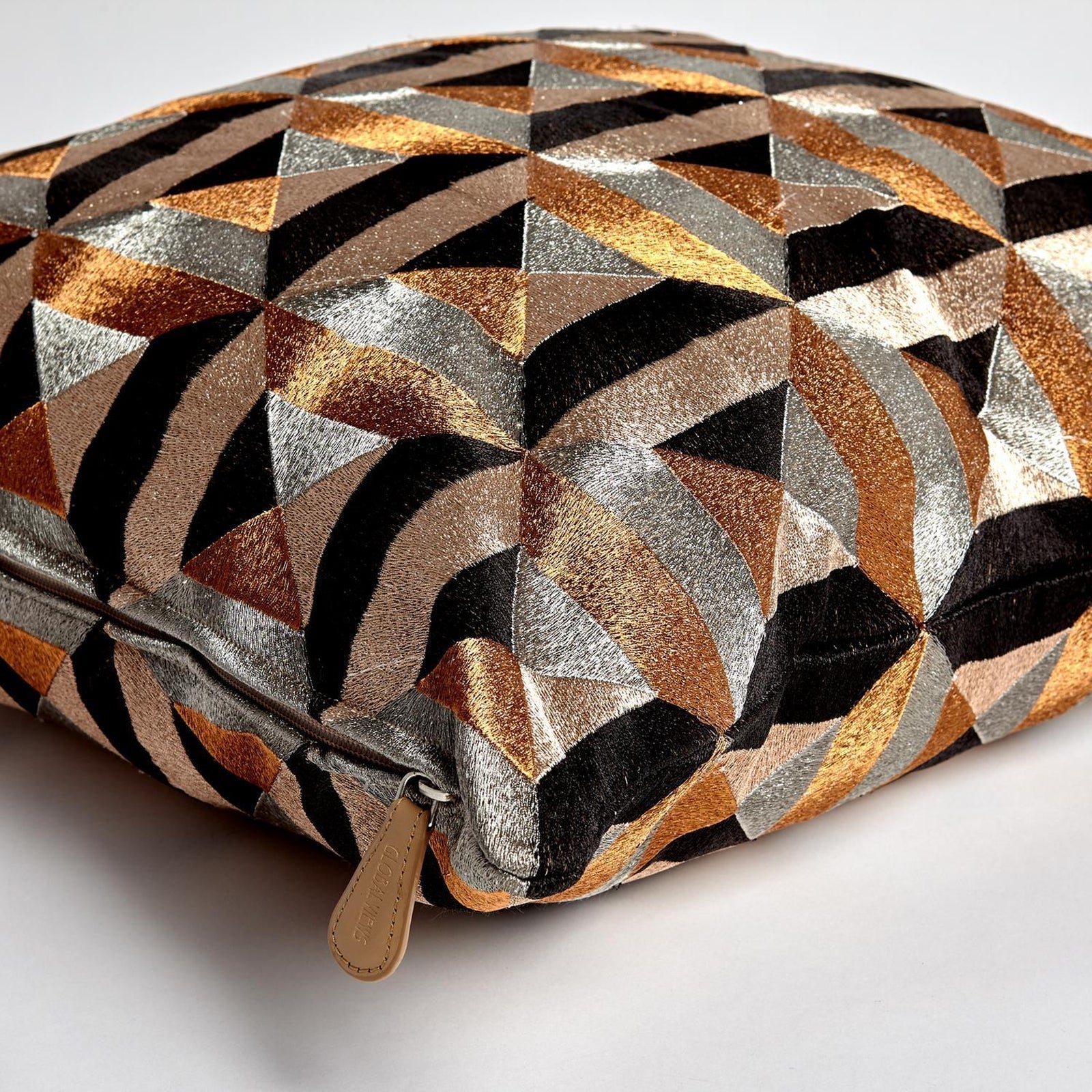 Global Views Triangle Marquetry Pillow