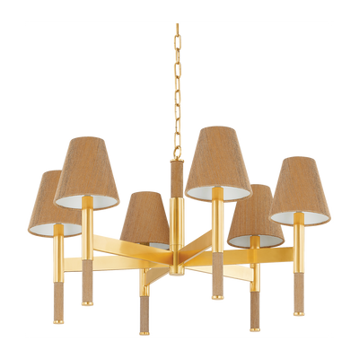 Hudson Valley Lighting Lindenwood 6 Light 33.5 inch Aged Brass Chandelier Ceiling Light