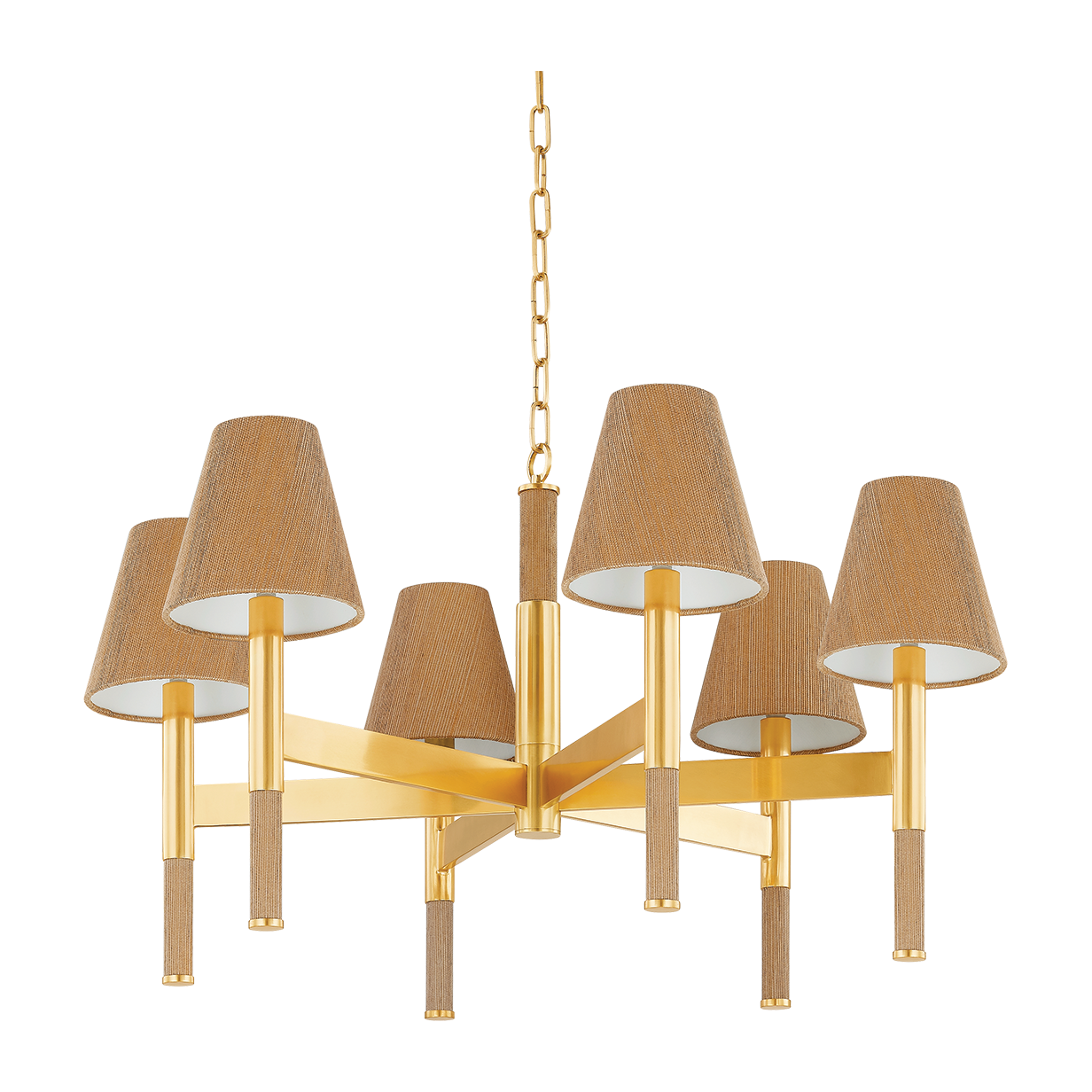 Hudson Valley Lighting Lindenwood 6 Light 33.5 inch Aged Brass Chandelier Ceiling Light