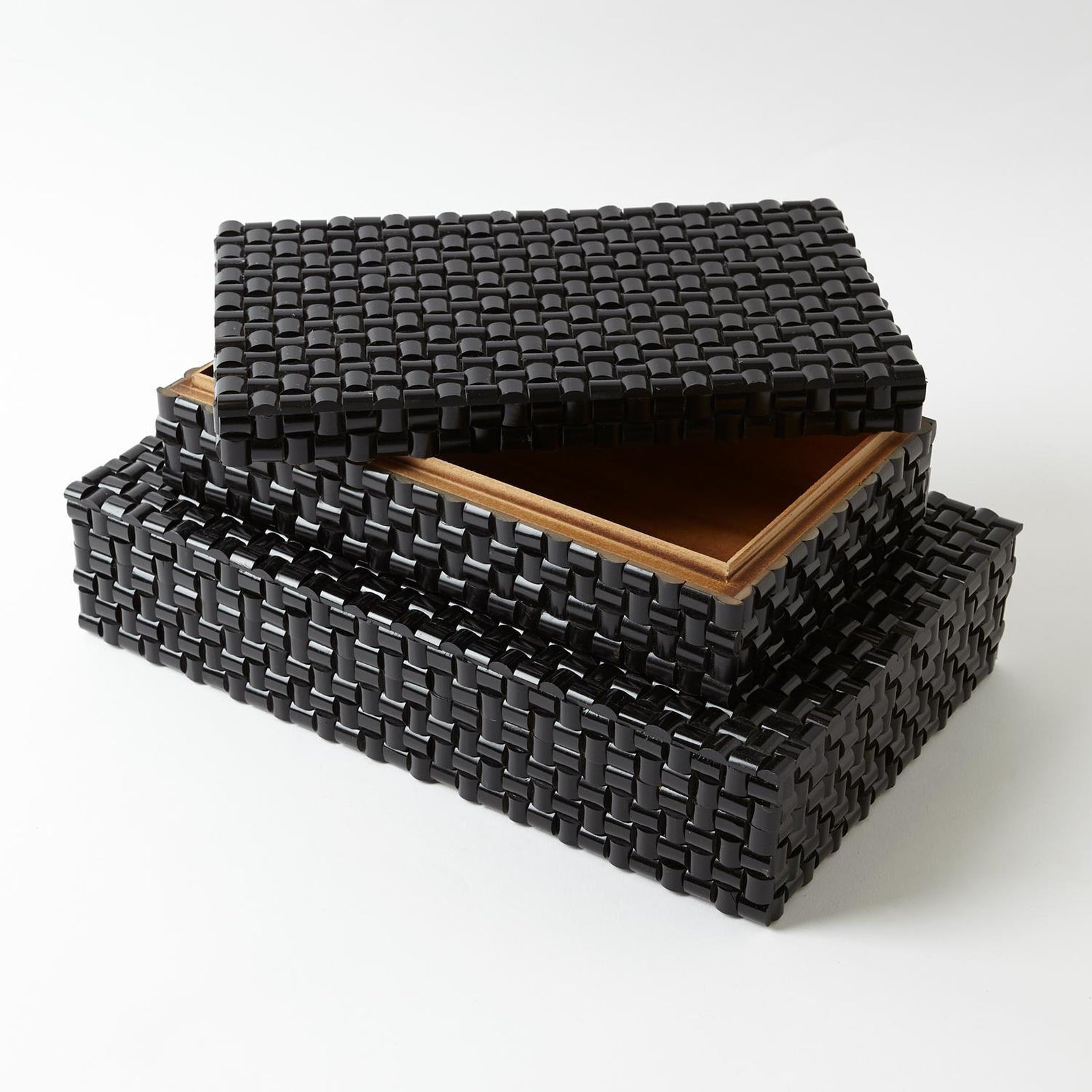 Global Views Black Horn Box Woven