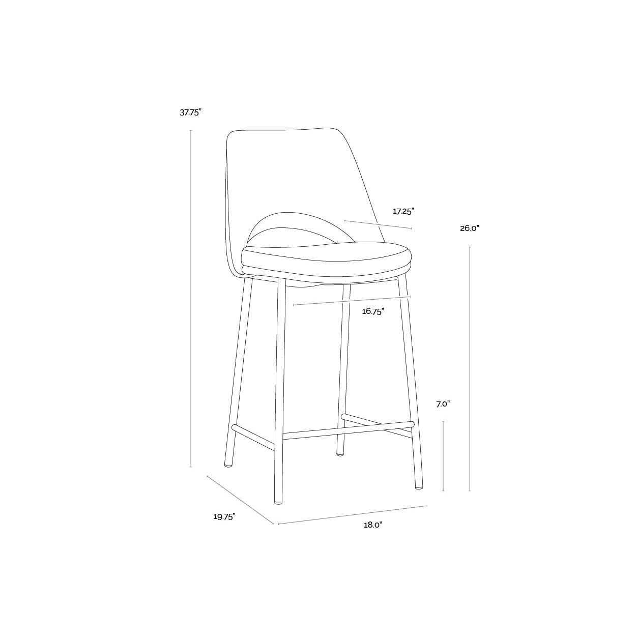 Sunpan Radella Counter Stool