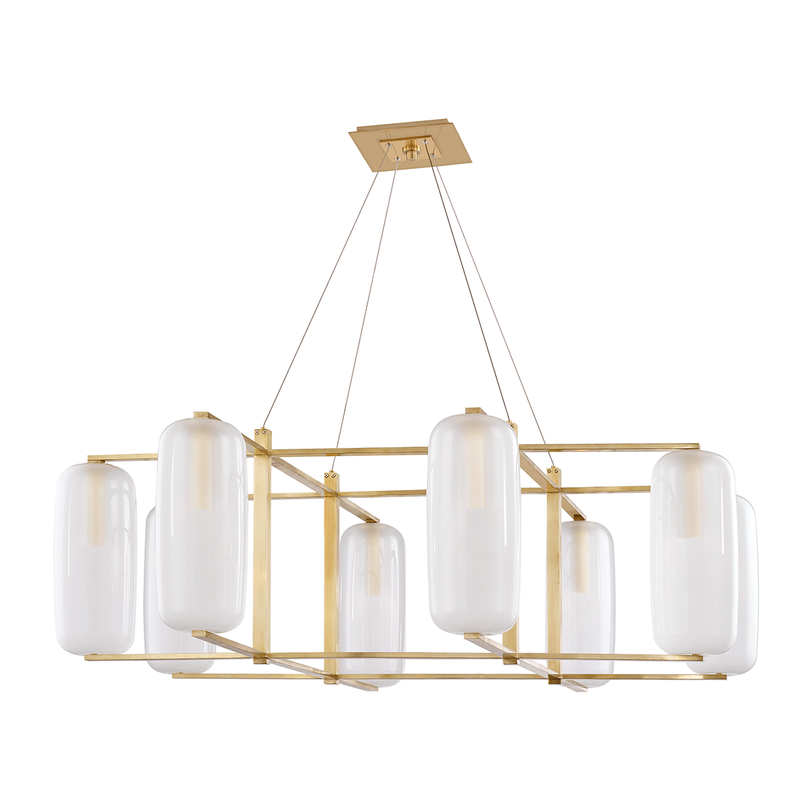 Hudson Valley Lighting Pebble 8 Light 48 inch Aged Brass Chandelier Ceiling Light