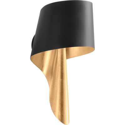 Corbett Lucia 1 Light Vintage Gold Leaf And Soft Black Wall Sconce Wall Light