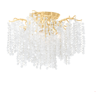 Corbett Genoa 5 Light Gold Leaf Semi Flush Ceiling Light