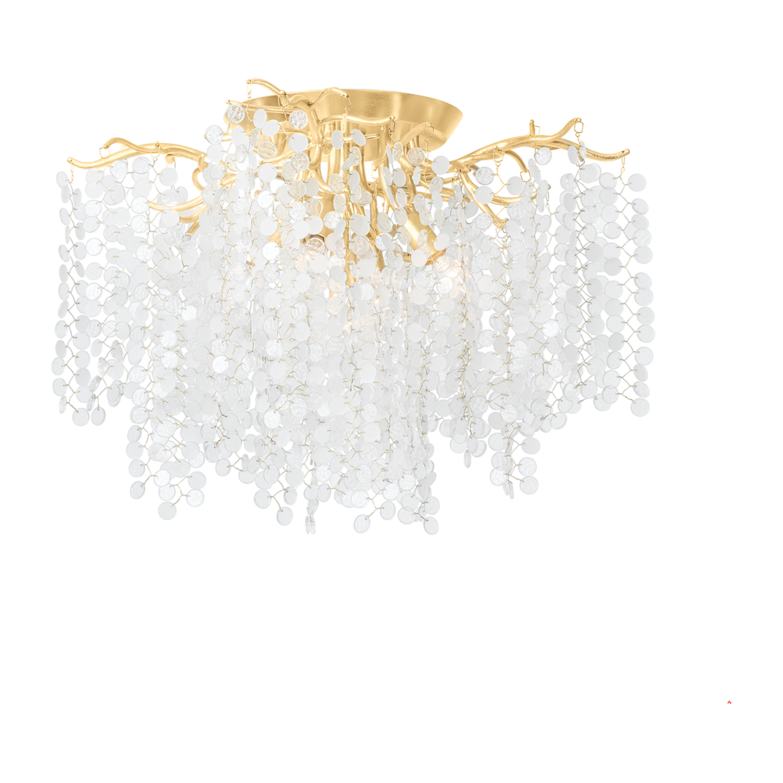 Corbett Genoa 5 Light Gold Leaf Semi Flush Ceiling Light