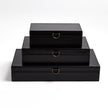 Global Views Black Marbled Leather D Ring Box